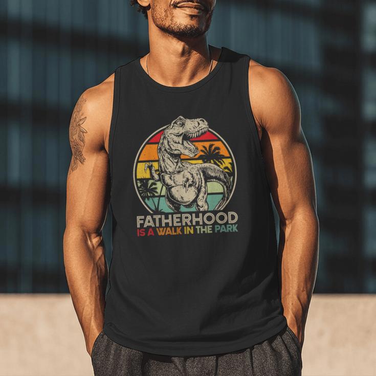 Vintage Fatherhood Is A Walk In The Park DadRex Dinosaur Men Tank Top