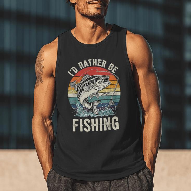 Vintage I'd Rather Be Fishing Graphic Bass Dad Boy Men Men Tank Top Vintage I'd Rather Be Fishing Graphic Bass Dad Boy Men Men Tank Top