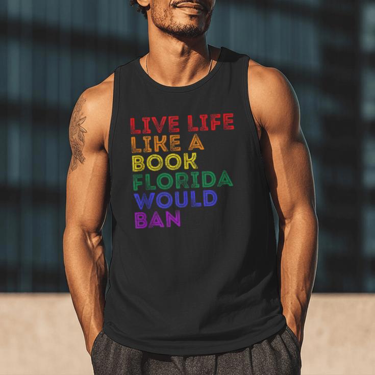 Vintage Live Life Like A Book Florida Would Ban LGBT Month Men Tank Top