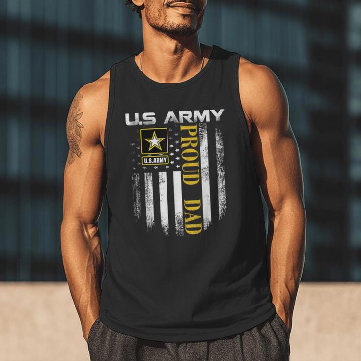 Vintage US Army Proud Dad With American Flag Men Tank Top
