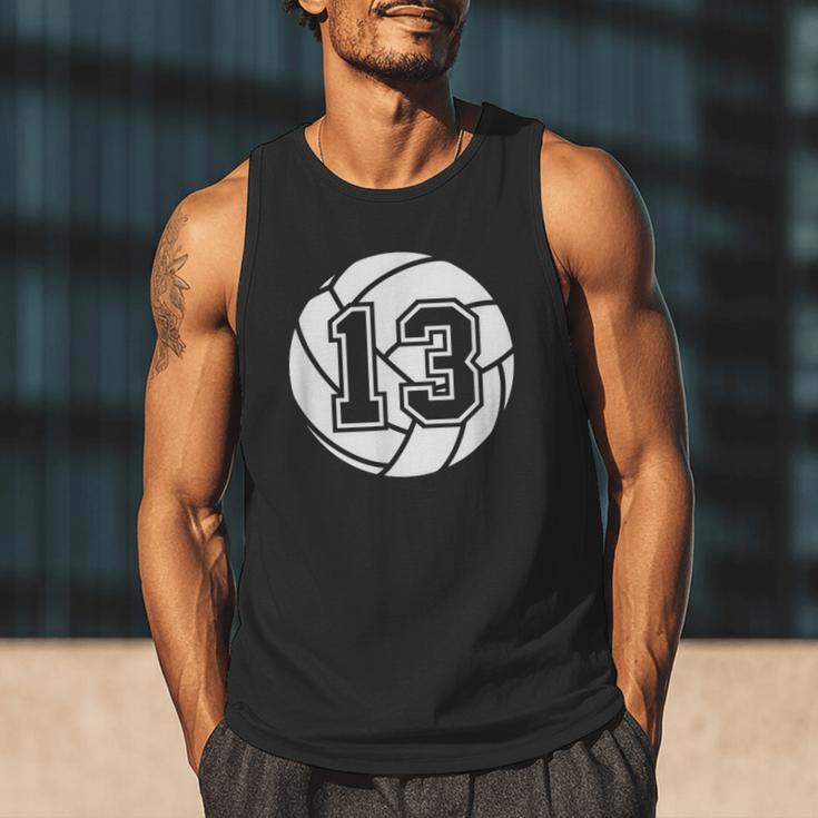Volleyball Player 13 Volleyball Mom Dad Jersey Number 13 Men Tank Top