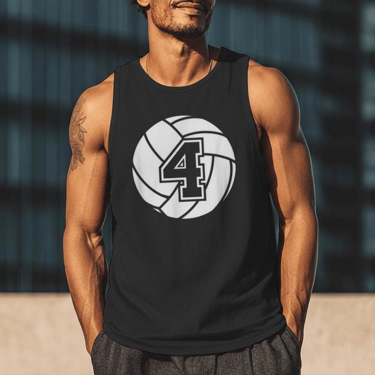 Volleyball Player 4 Volleyball Mom Dad Jersey Number 4 Men Tank Top