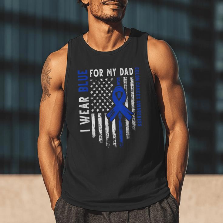 I Wear Blue For My Dad Colon Cancer Awareness Blue USA Flag Men Tank Top I Wear Blue For My Dad Colon Cancer Awareness Blue USA Flag Men Tank Top