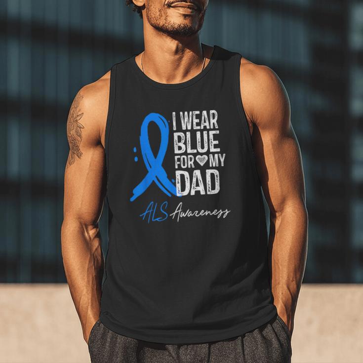 I Wear Blue For My Dad Shirt ALS Awareness Tshirt Men Tank Top