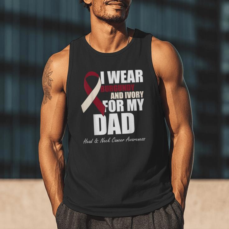 I Wear Burgundy Ivory For My Dad Oral Head Neck Cancer Men Tank Top