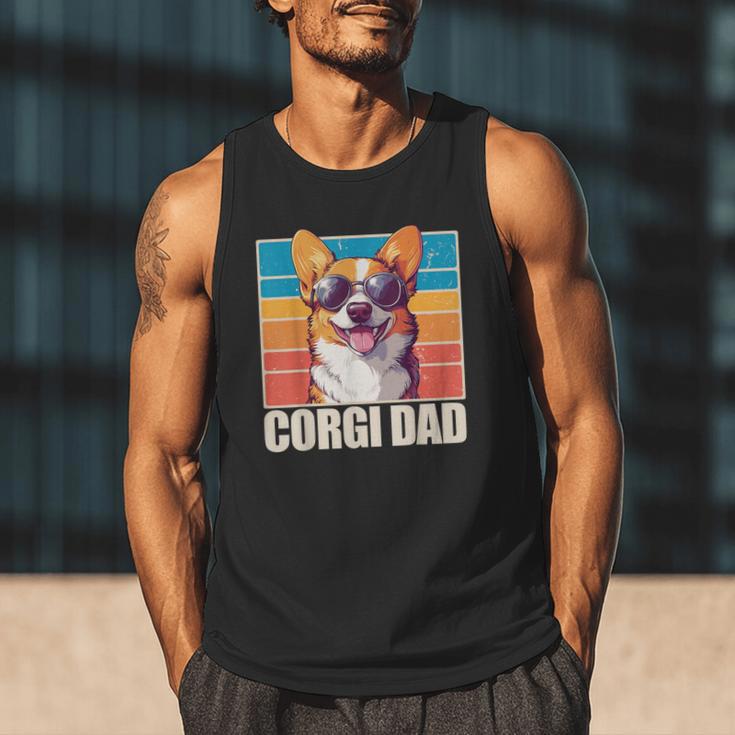 Welsh Corgi Pembroke Dog Corgi Dad -Adults Small Classic Fit Short Sleeve Cotton Polyester Blend Men Tank Top