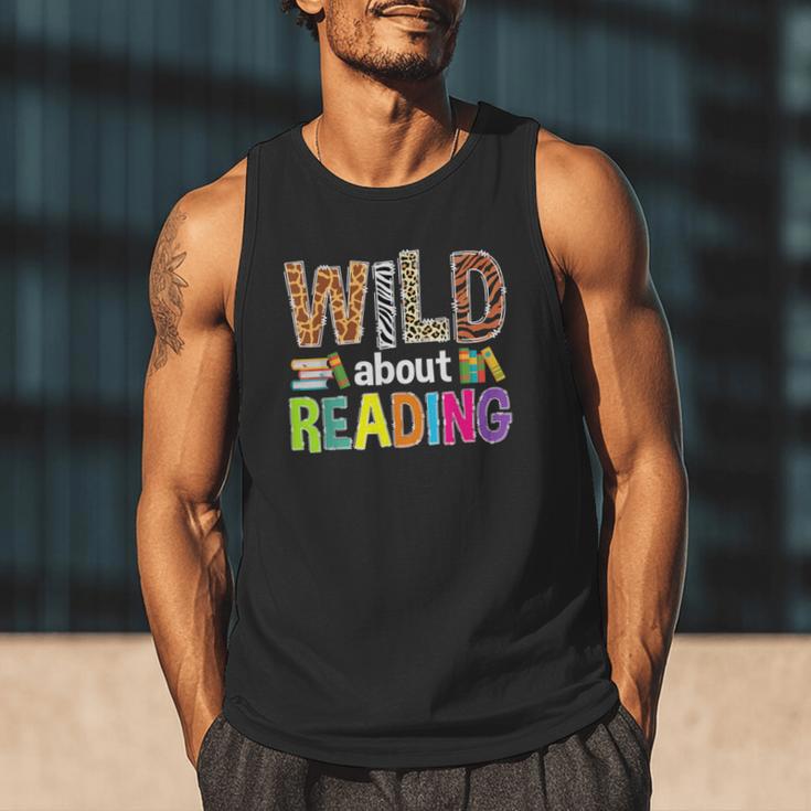 Wild About Reading Library Day Reading Books & Bookworm Men Tank Top