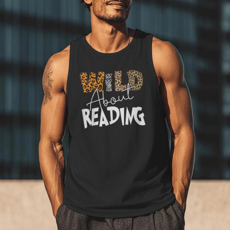 WILD ABOUT READING Reading Books Bookworm Library Day Men Tank Top