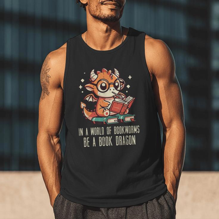 In World Of Bookworms Be Book Dragon Cute Women Kids Men Men Tank Top