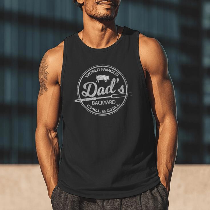 World Famous Dad's Backyard Grill & Chill BBQ T-Shirt Men Tank Top World Famous Dad's Backyard Grill & Chill BBQ T-Shirt Men Tank Top
