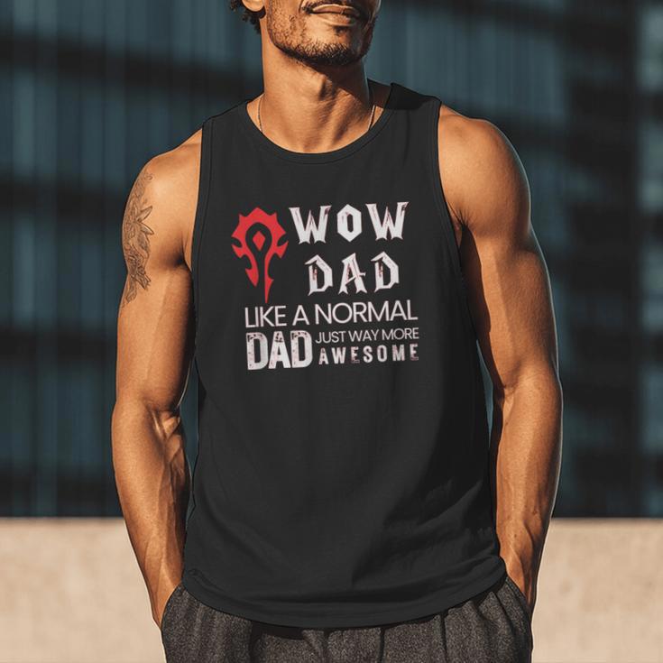WOW Dad Like a Normal Dad Way More Awesome Tee T-Shirt Men Tank Top
