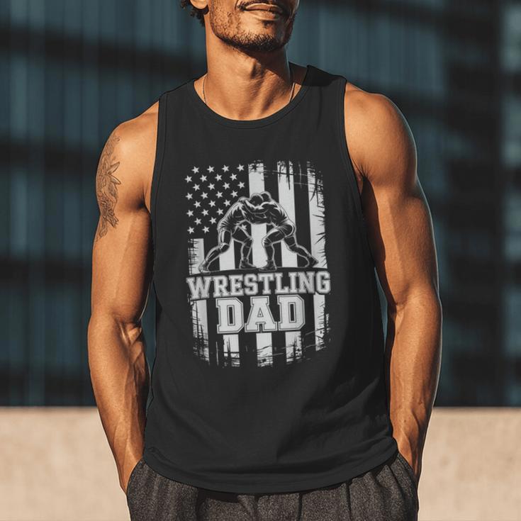 Wrestling Dad US Flag Fathers Day Wrestling Fans Men Tank Top
