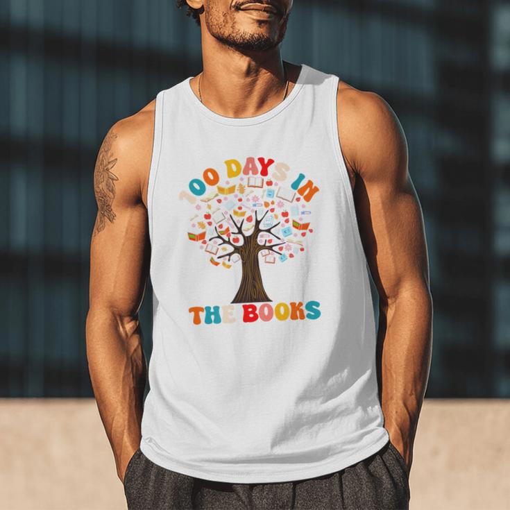 100 Days In The Books Reading Teacher 100th Day Of School Premium Men Tank Top