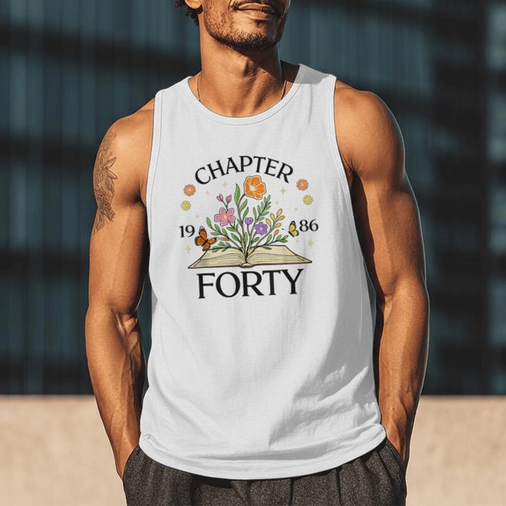 1986 Chapter Forty 40th Birthday Wildflower Book Men Tank Top