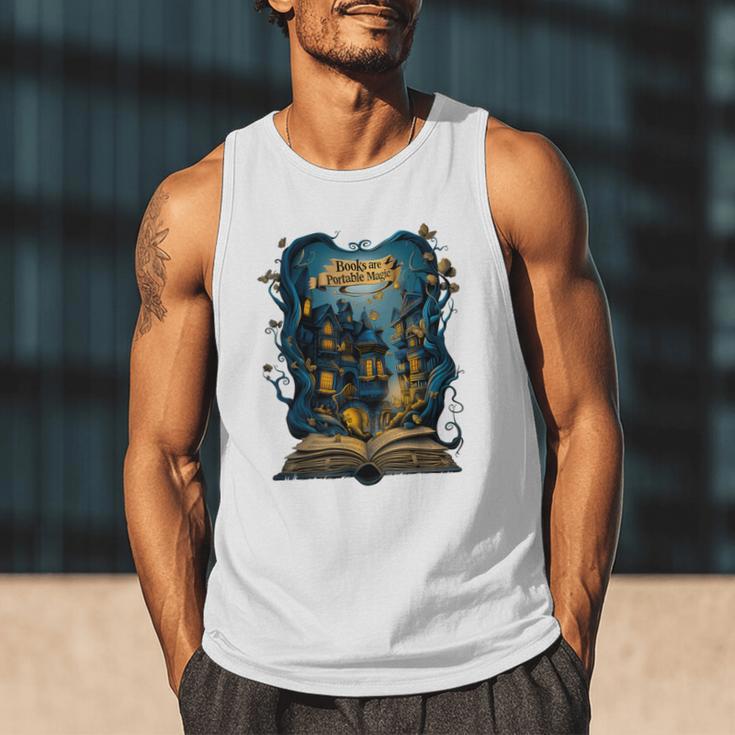 4 Books Are Portable Magic Bookish Reading Nerd Quote Men Tank Top 4 Books Are Portable Magic Bookish Reading Nerd Quote Men Tank Top