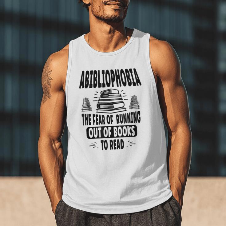 Abibliophobia Definition Book Reading Lover Fans Text Men Tank Top
