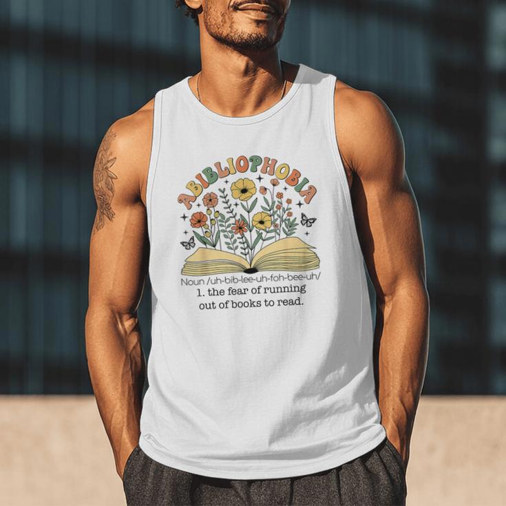 Abibliophobia Wildflower Reading Bookworm Book Reader Men Tank Top Abibliophobia Wildflower Reading Bookworm Book Reader Men Tank Top
