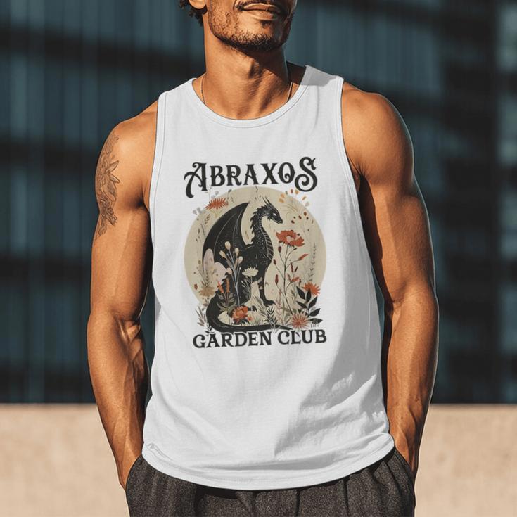Abraxos Flower Garden Club Book Lover Fantasy Dragon Bookish Men Tank Top