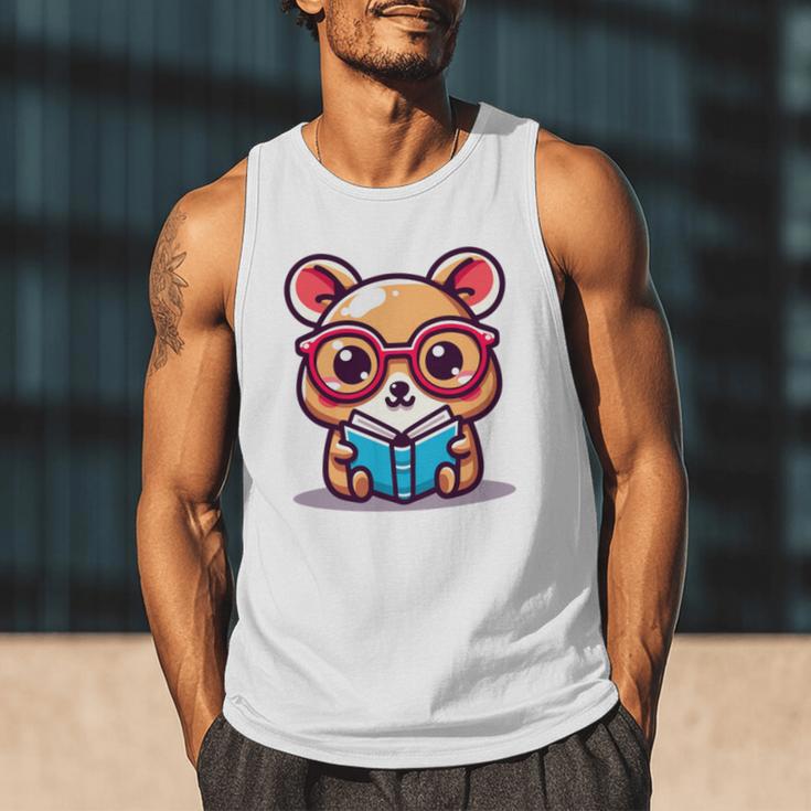 Adorable Book Lover Quokka With Reading Glasses Cute Men Tank Top Adorable Book Lover Quokka With Reading Glasses Cute Men Tank Top