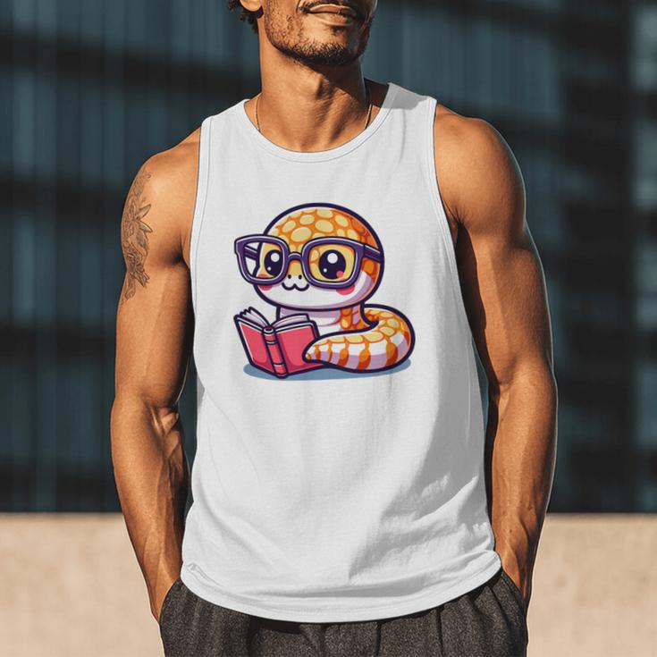 Adorable Book Lover Rattlesnake With Reading Glasses Cute Men Tank Top Adorable Book Lover Rattlesnake With Reading Glasses Cute Men Tank Top