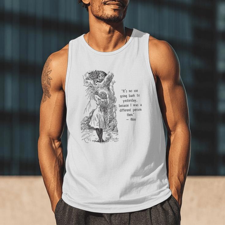 Alice Adventures Wonderland Vintage Book Quote Lewis Carrol Men Tank Top
