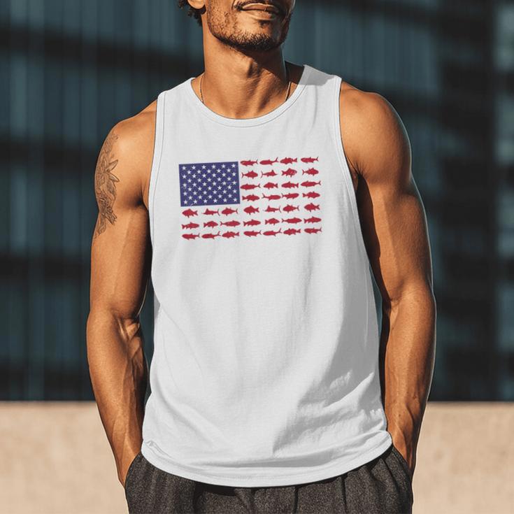 American Flag Fishing-Shirt Men Kids Bass Fish Dad Patriotic Men Tank Top