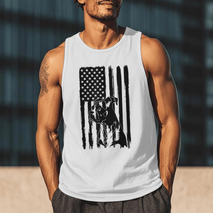 American Flag USA Patriot Boxer Dog Dad Men Tank Top