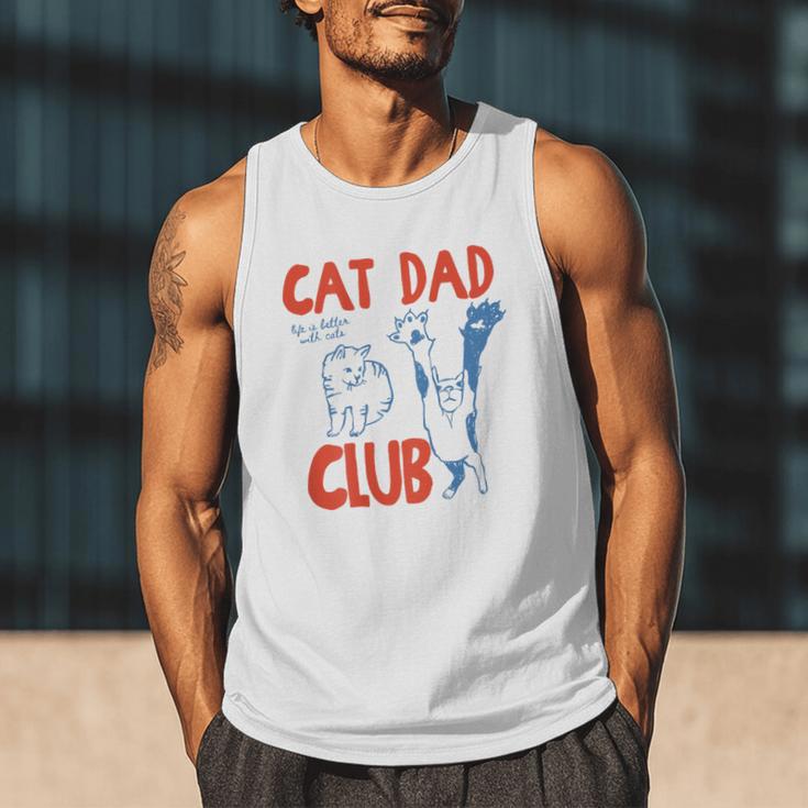 ON Back Cat Dad Club Life Is Better With Cats Father's Day Men Tank Top
