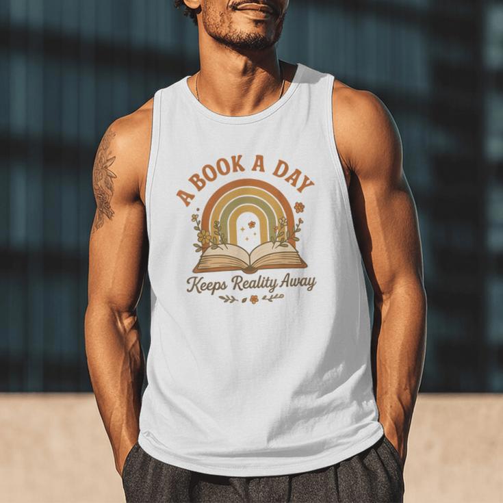 A Book A Day Keeps Reality Away Reading Men Tank Top