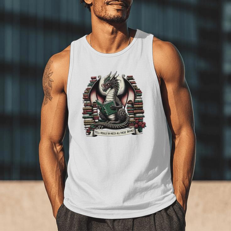 Book Dragon Yes I Really Do Need All These Books Men Tank Top Book Dragon Yes I Really Do Need All These Books Men Tank Top