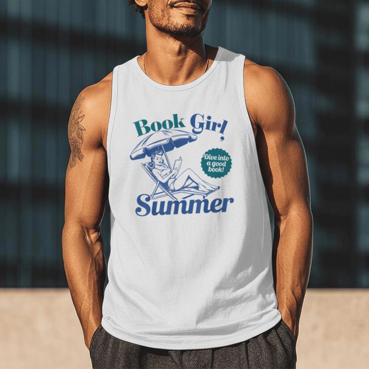 Book Girl Summer Bookish Beach Men Tank Top