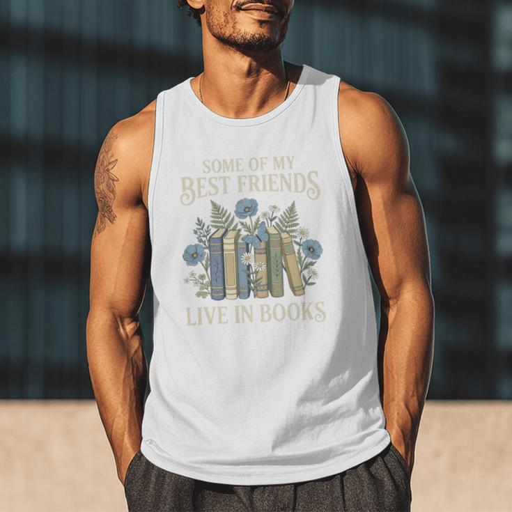 Book Lover Vintage Botanical Friends Premium Tri-Blend Men Tank Top