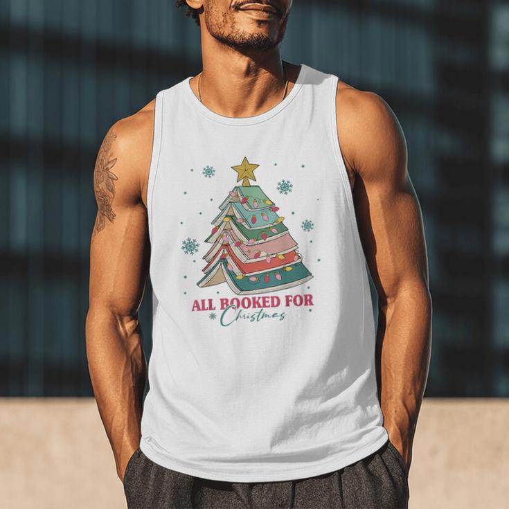 All Booked For Christmas Book Christmas Tree Lights Bookish Men Tank Top All Booked For Christmas Book Christmas Tree Lights Bookish Men Tank Top