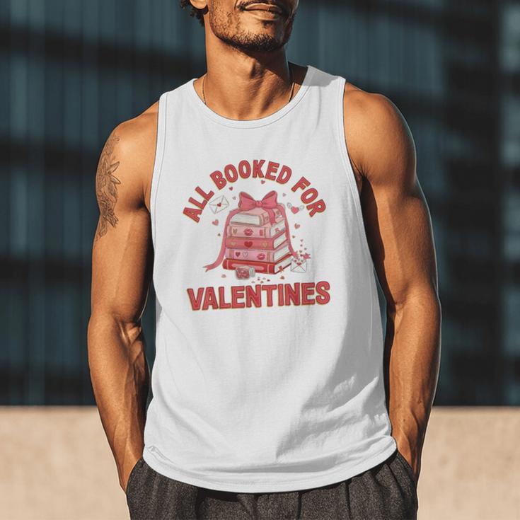 All Booked For Valentines Bow Heart Book Lover Valentine Day Men Tank Top