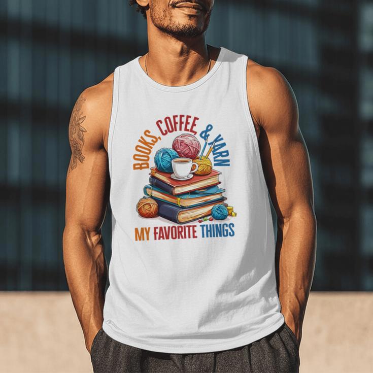 Books Coffee & Yarn Lover My Favorite Things Men Tank Top