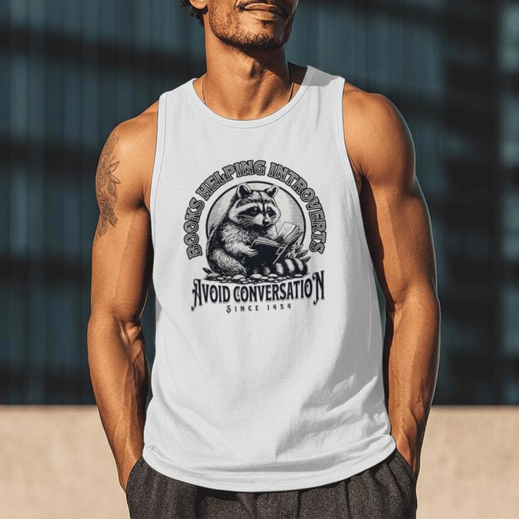 Books Helping Introvert Avoid Conversation Since 1454 Men Tank Top