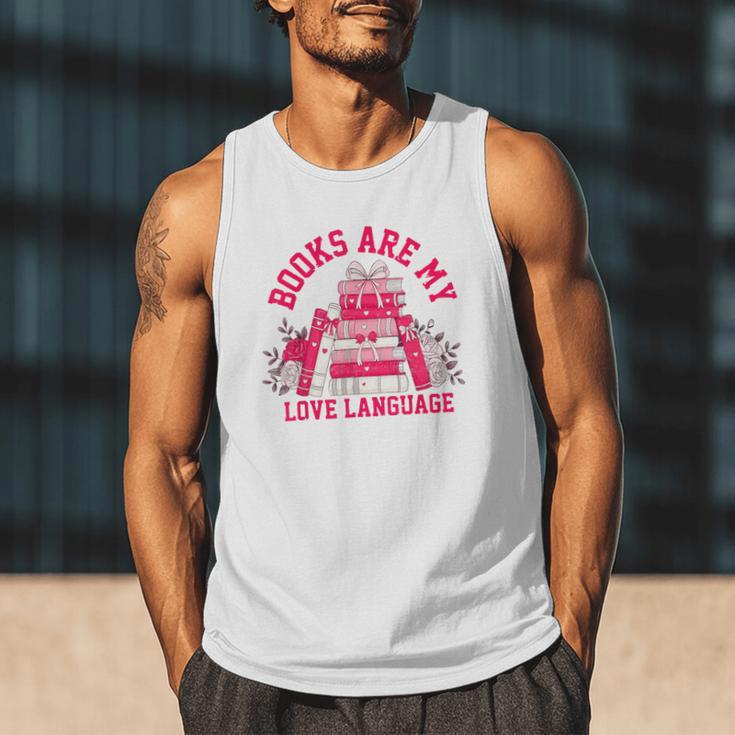 Books Are My Love Language Valentine Book Lover Men Tank Top