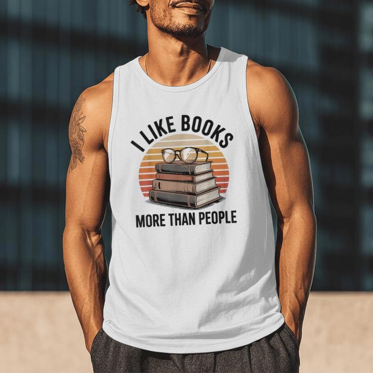 I Like Books More Than People Glasses Men Tank Top I Like Books More Than People Glasses Men Tank Top