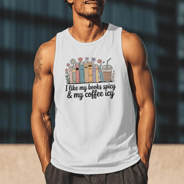 I Like My Books Spicy & My Coffee Icy Lover Bookworm Premium Men Tank Top
