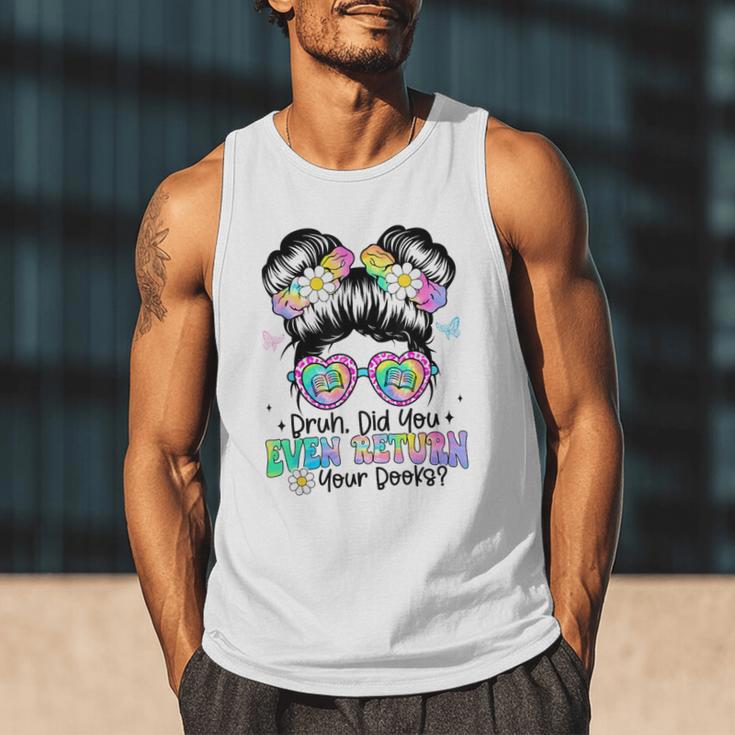 Bruh Return Your Books Reading Library Book Lovers Men Tank Top