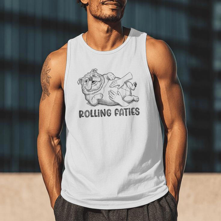 Bulldog Rolling Fatties Dog Mom Dad Owner Men Tank Top