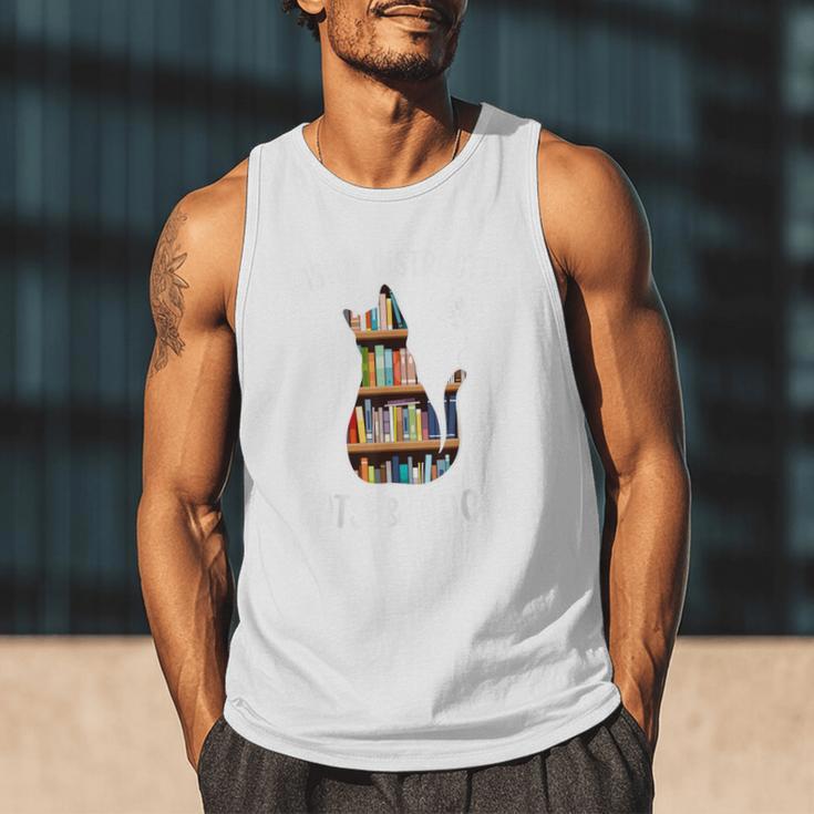 Cat Lover Tee Women Book Lover Reading Librarian Read Men Tank Top