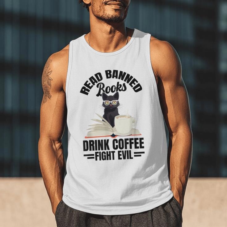 Cat I Read Banned Books Shirt Bookworm Avid Reader For Men Women Kids Men Tank Top