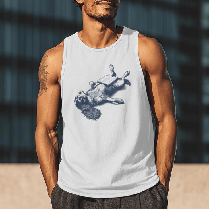 Cavalier King Charles Spaniel Book Nap Vintage Dog Mom Dad Men Tank Top