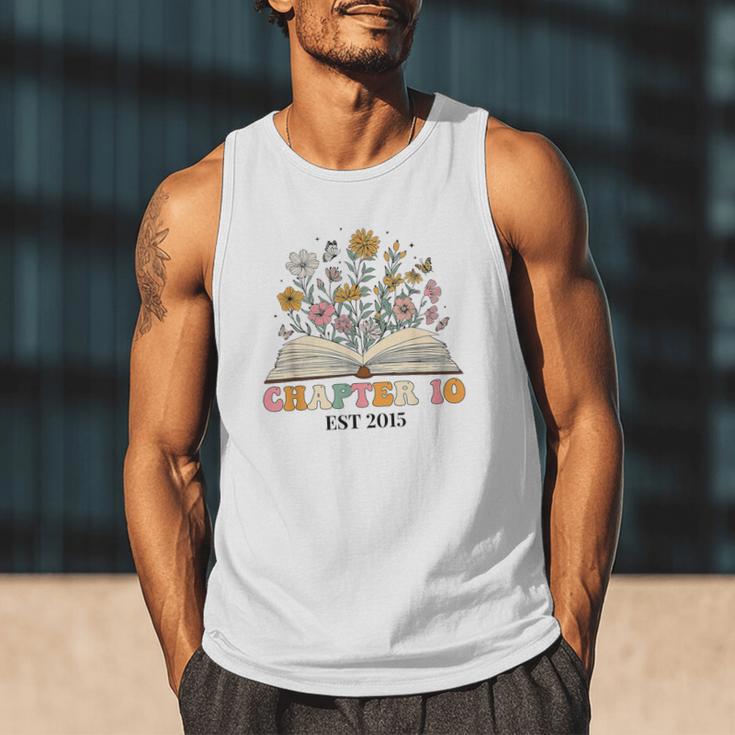 Chapter 10 Years Old 10th Birthday Wildflower Book Lover Men Tank Top