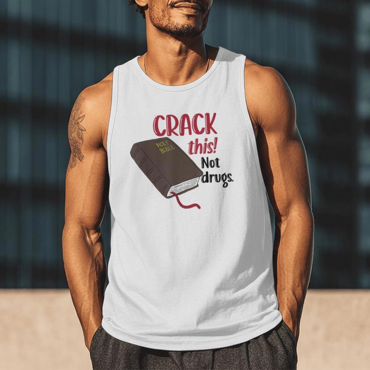 Christian Quote Holy Bible Crack This Book Not Drugs Men Tank Top