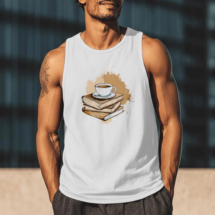 Coffee And Books Adult Books Lover Reading Men Tank Top