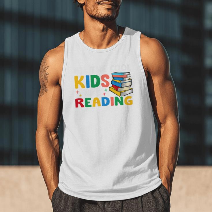 All The-Cool Kids Are Reading Teacher Book Lover Librarian Premium Men Tank Top