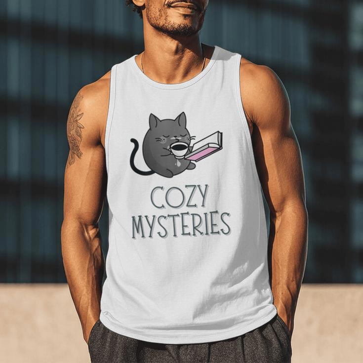 Cozy Mysteries Coffee And Novel For Book Lovers Men Tank Top