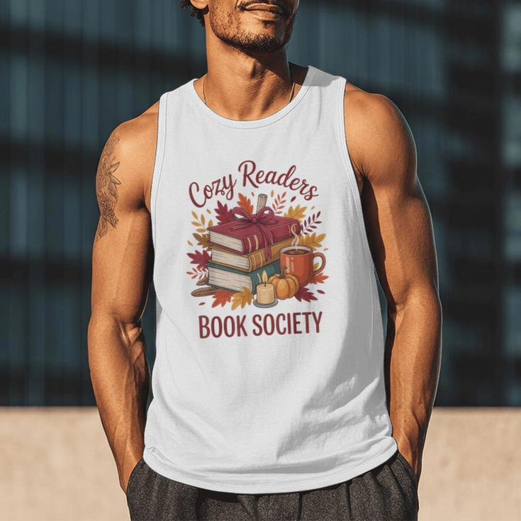 Cozy Readers Book Society Fall Autumn Floral Pumpkin Season Men Tank Top
